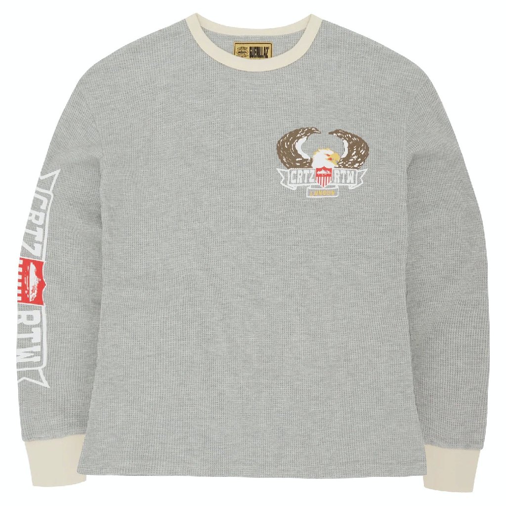 Corteiz Dipset Eagle Waffle Longsleeve Sweatshirt in Grey Corteiz Dipset Eagle Waffle Longsleeve Sweatshirt in Grey
