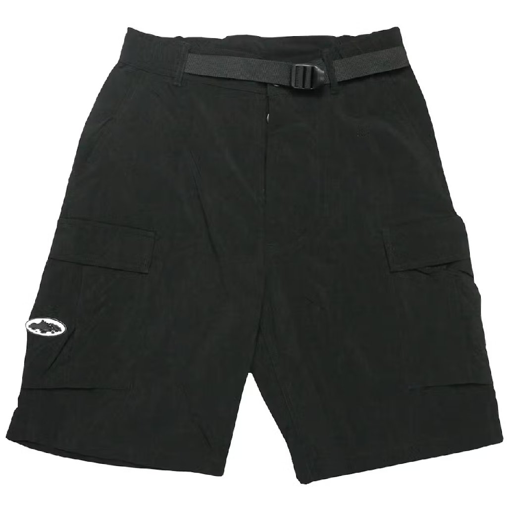 Corteiz Nylon Cargo Shorts in Black Corteiz Nylon Cargo Shorts in Black