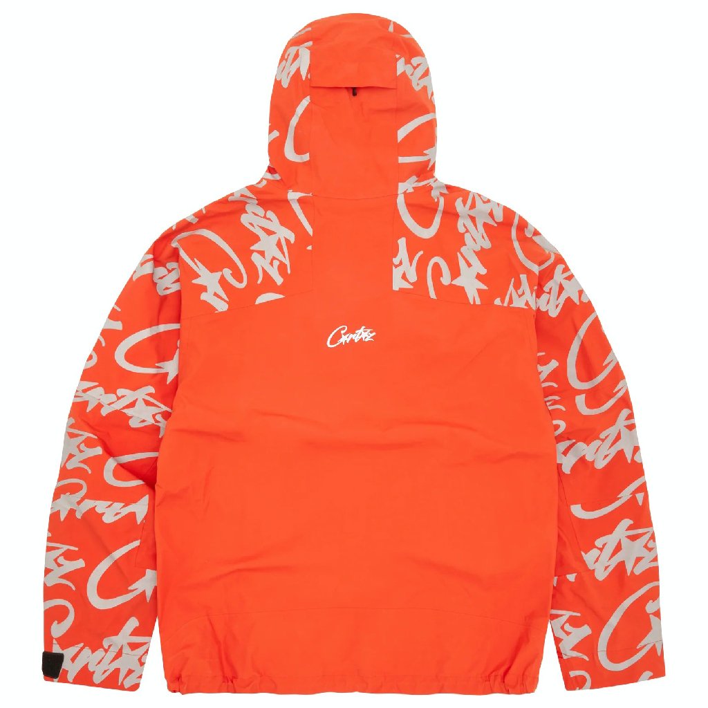 Corteiz Elitework Waterproof Shell Jacket in Orange Corteiz Elitework Waterproof Shell Jacket in Orange