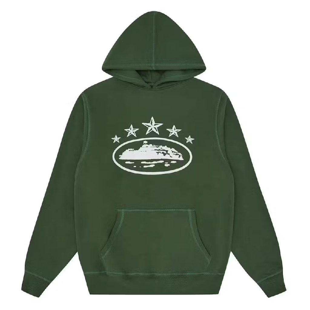 Corteiz 5 Starz Alcatraz Hoodie in Green Corteiz 5 Starz Alcatraz Hoodie in Green