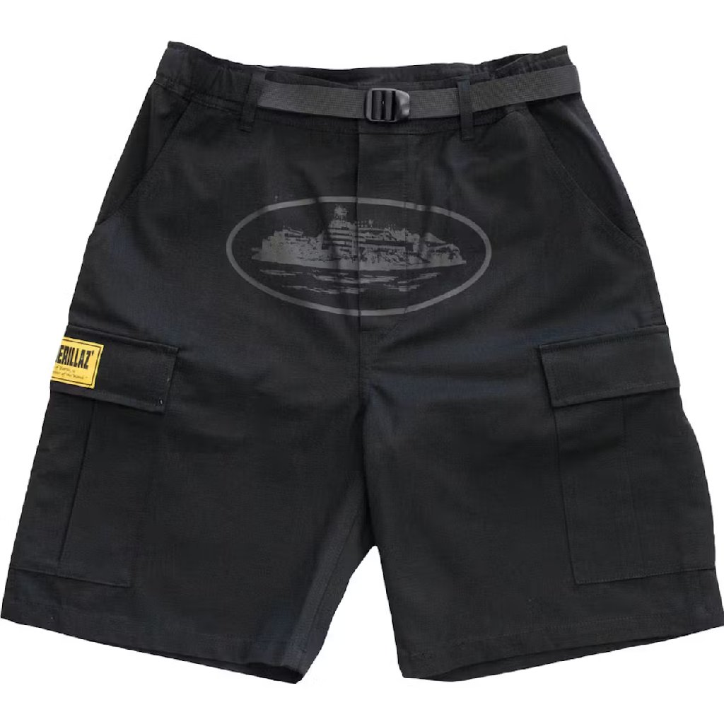 Corteiz OG Cargo Shorts in Triple Black Corteiz OG Cargo Shorts in Triple Black