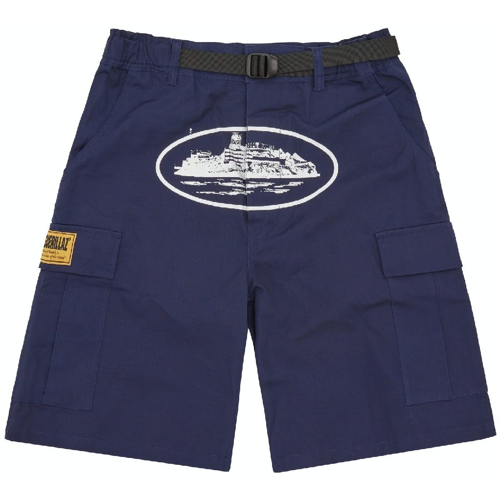Corteiz Alcatraz Cargo Shorts in Navy Corteiz Alcatraz Cargo Shorts in Navy